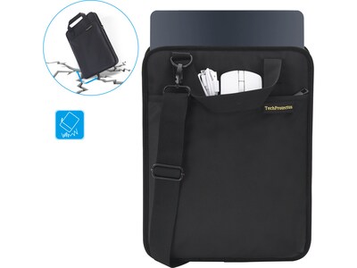 TechProtectus 9.7-12 Water Resistant Vertical Laptop Sleeve, Shock-Absorbing, Black (TP-BK-VR11)