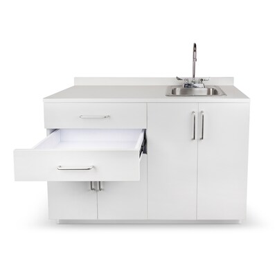 Viva Comfort 36.32"H x 48"W Exam Room Medical Cabinet With Sink, 4-Doors, 2-Drawers, Gray (ADI902-B-48-R-GRY)