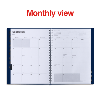 2026 Staples 8" x 11" Weekly & Monthly Appointment Book, Navy (ST58470-26)