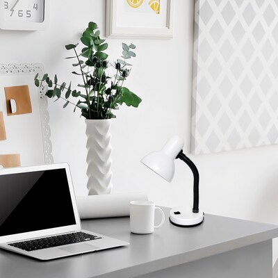 Simple Designs Basic LED Desk Lamp, 14.25, White (LD1003-WHT)