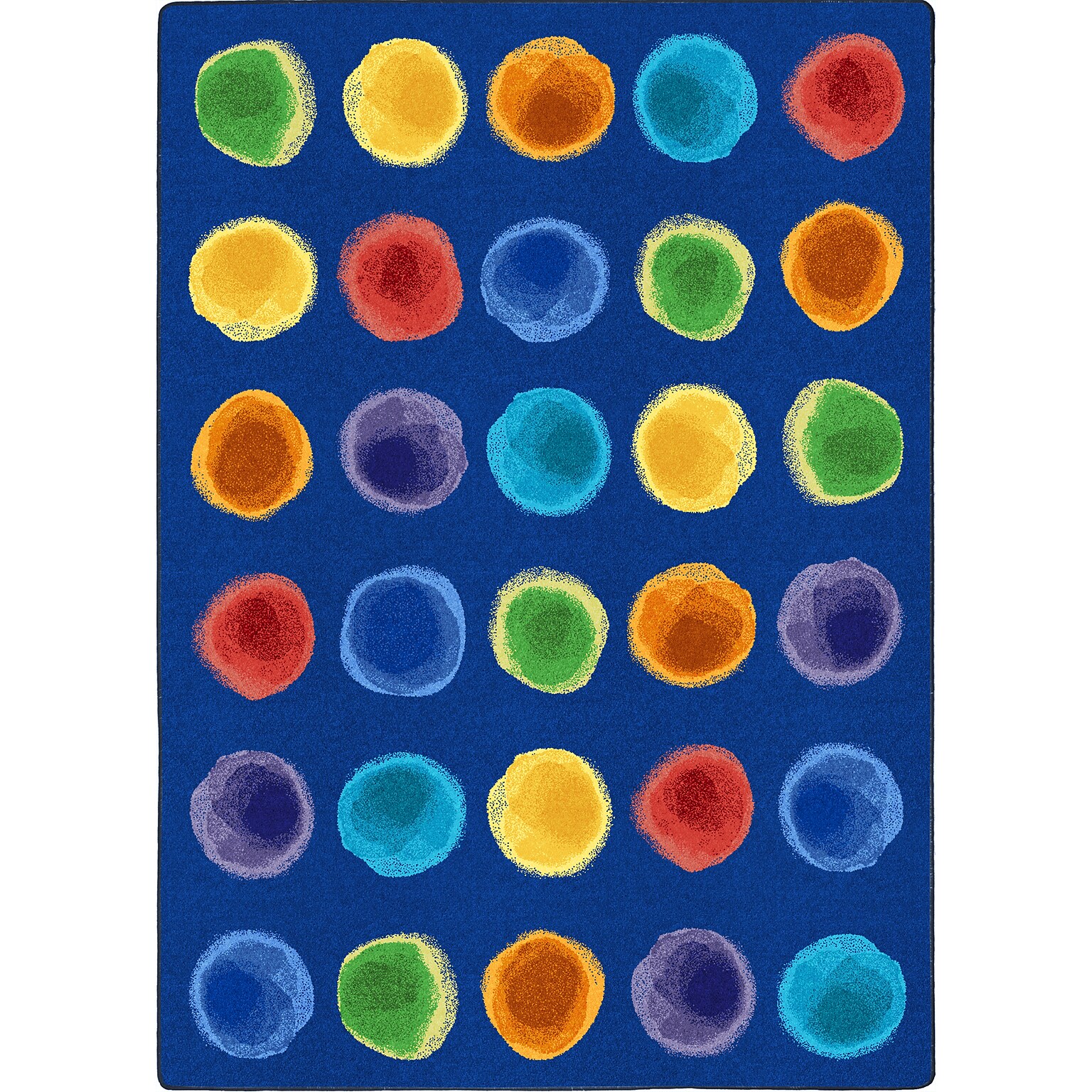 Joy Carpets Watercolor Spots Nylon 78 x 109 Machine Tufted Rug, Rainbow (2143D-01)