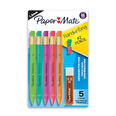 Paper Mate Handwriting Mechanical Pencil, 1.3mm, #2 Medium Lead, 5/Pack (2017483)