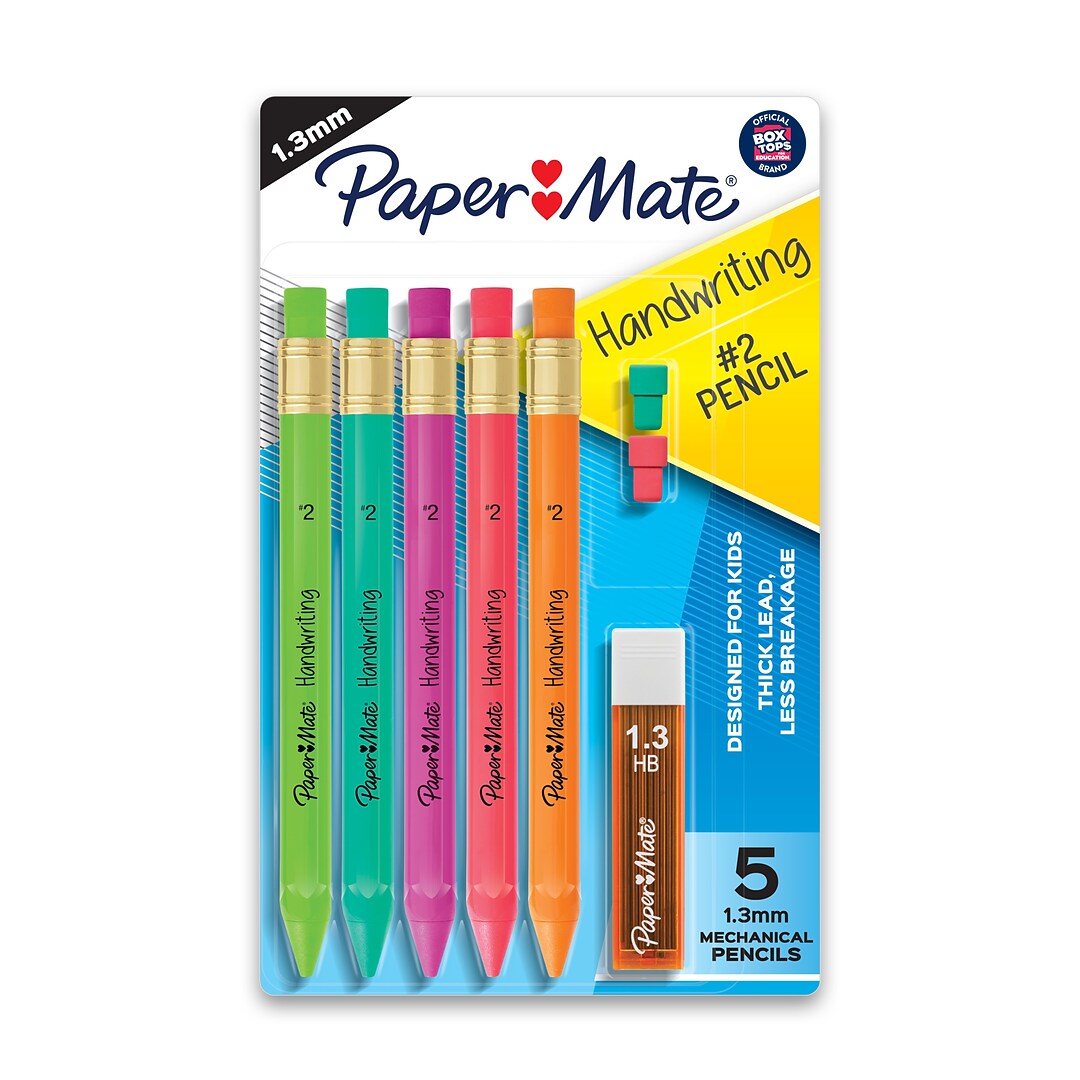 Paper Mate Handwriting Mechanical Pencil, 1.3mm, #2 Medium Lead, 5/Pack  (2017483) | Quill.com