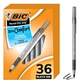 BIC Round Stic Grip Xtra Comfort Ballpoint Pens, Medium Point, Black Ink, 36 Pack (GSMG361BLK)