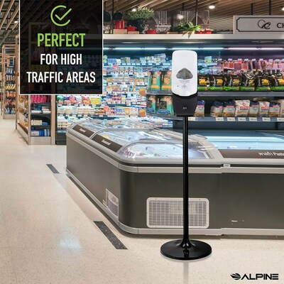 Alpine Industries Universal Floor Stand Hand Soap and Sanitizer Dispenser, Black (430-STAND-BLK)
