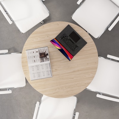 Bush Business Furniture 42W Round Conference Table, Natural Elm (99TB42RNE)