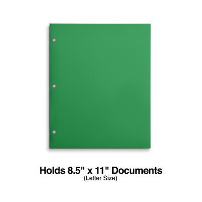 Staples® 4-Pocket 3-Hole Punched Presentation Folder, Green (56212-CC)