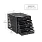 Mind Reader Network Collection 5-Compartment Steel Storage Drawer, Black (5CABMESH-BLK)