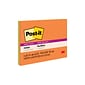Post-it Super Sticky Notes, 8" x 6", Energy Boost Collection, Lined, 45 Sheet/Pad, 4 Pads/Pack (6845-SSPL)