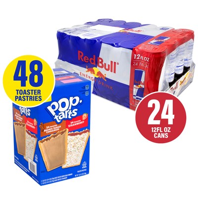 Red Bull Energy Drink Original & Poptarts Brown Sugar Cinnamon Variety Pack, 2/Pack (600-04173)