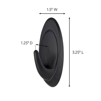 Command  Medium Terrace Hooks, 3 lb., Slate, 2/Pack (17086S-AWES)
