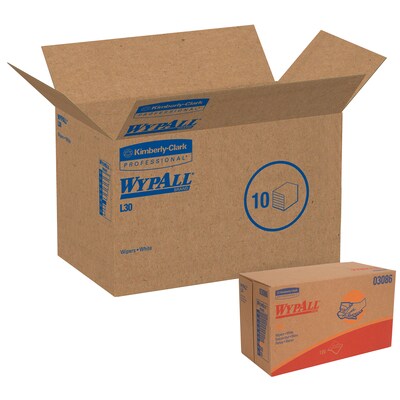 WypAll L30 DRC Wipers, White, 120/Box, 10 Boxes/Carton (03086)