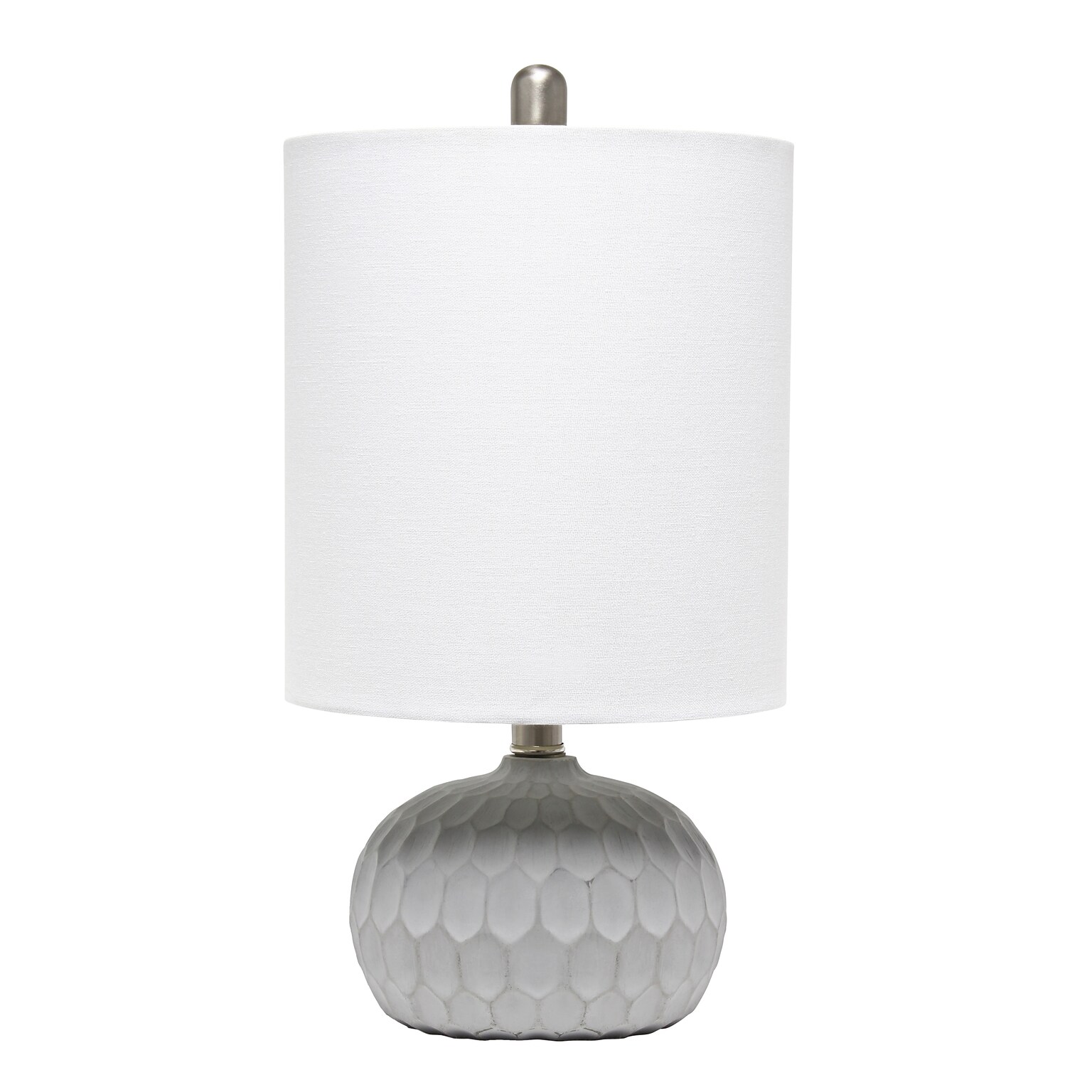 Lalia Home Concrete Thumbprint Table Lamp with Fabric Shade, White (LHT-5007-WH)