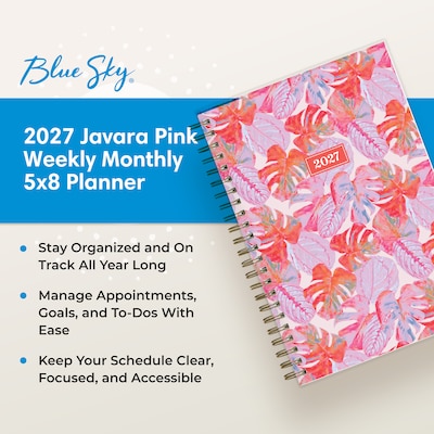 2027 Blue Sky 5" x 8" Weekly & Monthly Planner, Pink (164279)