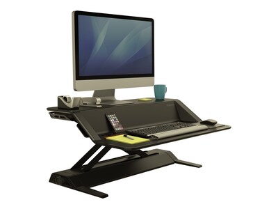 Fellowes Lotus Sit-Workstation 6"H Adjustable Metal Stand, Black (0007901)