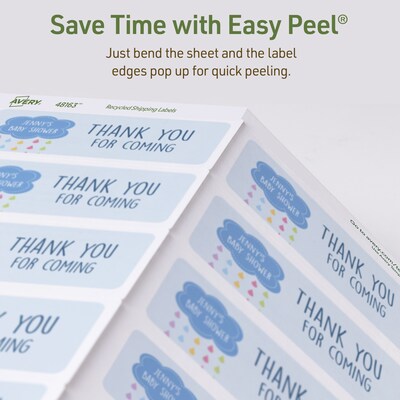 Avery EcoFriendly Laser/Inkjet Shipping Labels, 2" x 4", White, 1,000 Labels/Box (48163)