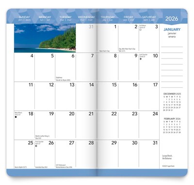 2026-2027 BrownTrout Tropical Islands 3.5" x 6.5" Monthly Planner (9798330705993)
