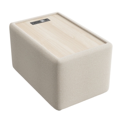 Bush Business Furniture Assemble Side Table with Charging Station, Oat Fabric (ASM120OTF-03)