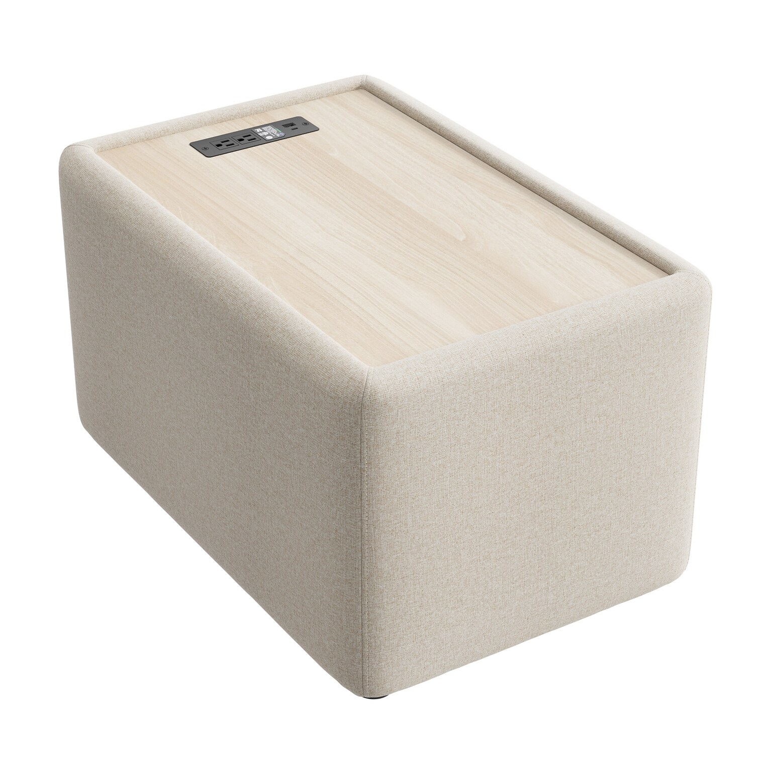 Bush Business Furniture Assemble Side Table with Charging Station, Oat Fabric (ASM120OTF-03)