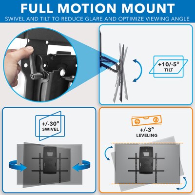 Mount-It! Motorized Fireplace TV Mount with Recessed Base, Fits 42" to 80" TVs, Holds 110 lbs., Black (MI-302)