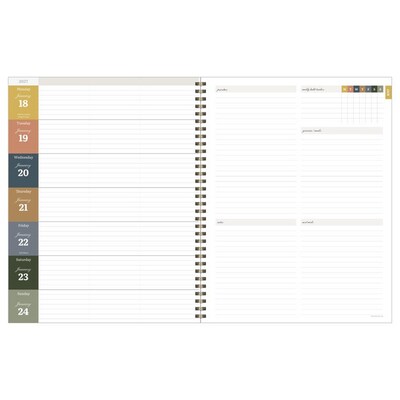 2027 TF Publishing Cream & Taupe 9" x 11"  Weekly & Monthly Standard Planner, Paperboard Cover, Multicolored (27-9720)