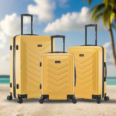 US Army FOX 3-Piece Hardside Spinner Carry-On Luggage Set, TSA Checkpoint Friendly, Mustard (USLFOXSML-MUS)