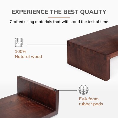 Anji Mountain Mango Wood Monitor Stand, Up to 32" Monitor, Walnut (MS-FNG-WAL)