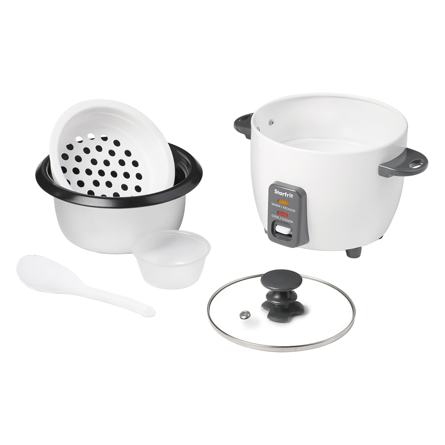 Starfrit SRFT024734 Electric Rice Cooker with Ceramic Coating, White (SRFT024734)