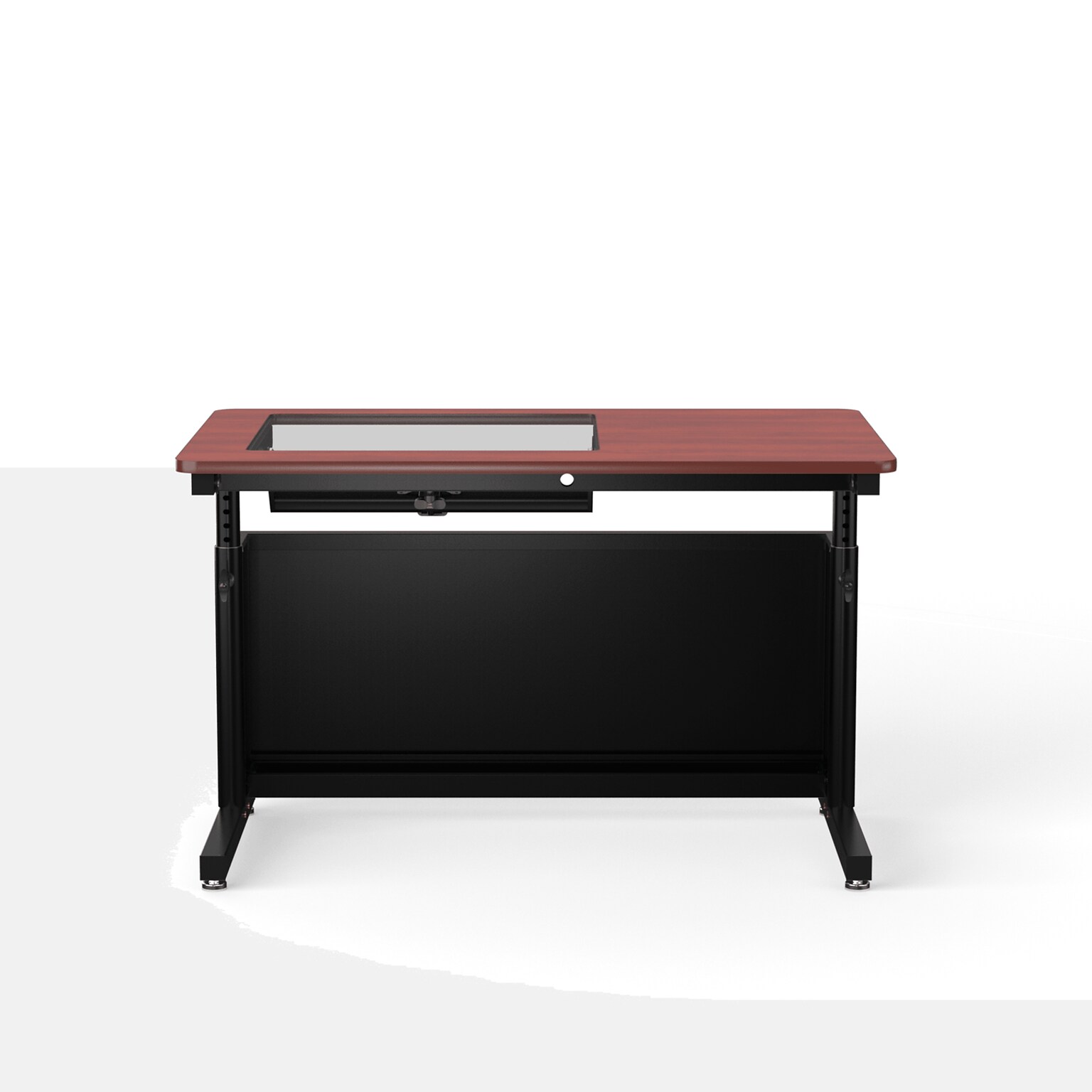 VersaDesk Downview 48W Manual Adjustable Standing Computer Table, Cherry/Black (DVT4830-BC)