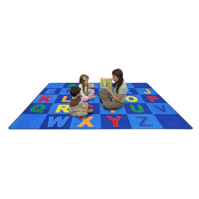 Joy Carpets Patchwork Letters Nylon 7'8" x 10'9" Machine Tufted Rug, Multicolored (1953D)