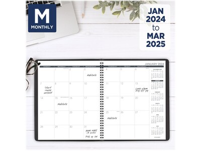 2024 AT-A-GLANCE 9" x 11" Monthly Planner, Black (70-260-05-24)