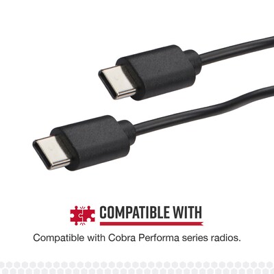 Cobra USB-C to USB-C Radio Cloning Cable for Cobra Performa 400/450 2-Way Handheld Business Radios, Black (0010080-1)