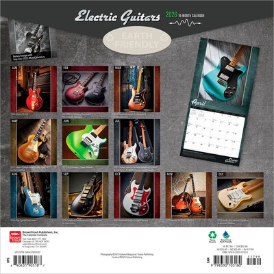 2026 BrownTrout Electric Guitars 12 x 12 Monthly Wall Calendar (9798330703180)
