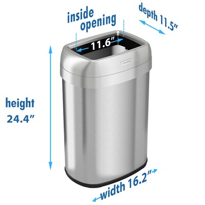 iTouchless Dual-Deodorizer Stainless Steel Trash Can, 13 gal., Brushed Steel (OL13STV)