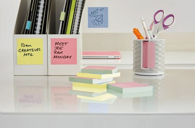 Post-it Pop Up Sticky Notes, 3 x 3 in., 12 Pads, 100 Sheets/Pad, The Original Post-it Note, Alternating Pastel Colors