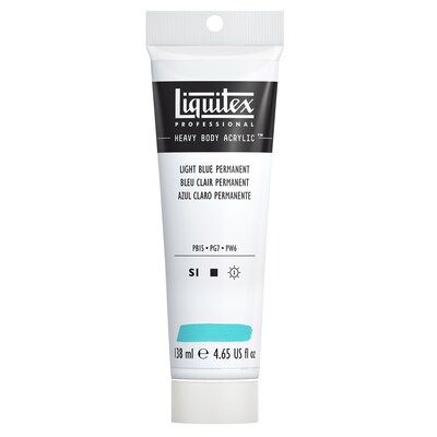 Liquitex Professional Heavy Body Acrylic Paint Tube, Light Blue Permanent, 138 mL (LIQ1047770)