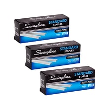 Swingline Standard Staples, 0.25 Leg Length, 5000 Staples/Box, 3 Boxes/Carton (S7035104CT)