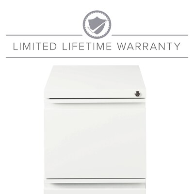 Quill Brand® 2-Drawer Vertical File Cabinet, Locking, White, Letter, 19.88"D (26818D)