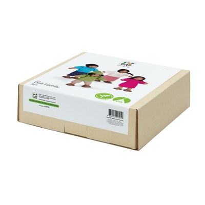 PlanToys Wooden Doll Family, Medium Skin Tone, 4/Set (PTS1345)