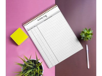 Better Office Activity Log Notepad & Refill, 8.5" x 11", Ruled, White, 50 Sheets/Pad, 3 Pads/Pack (25827-3PK)