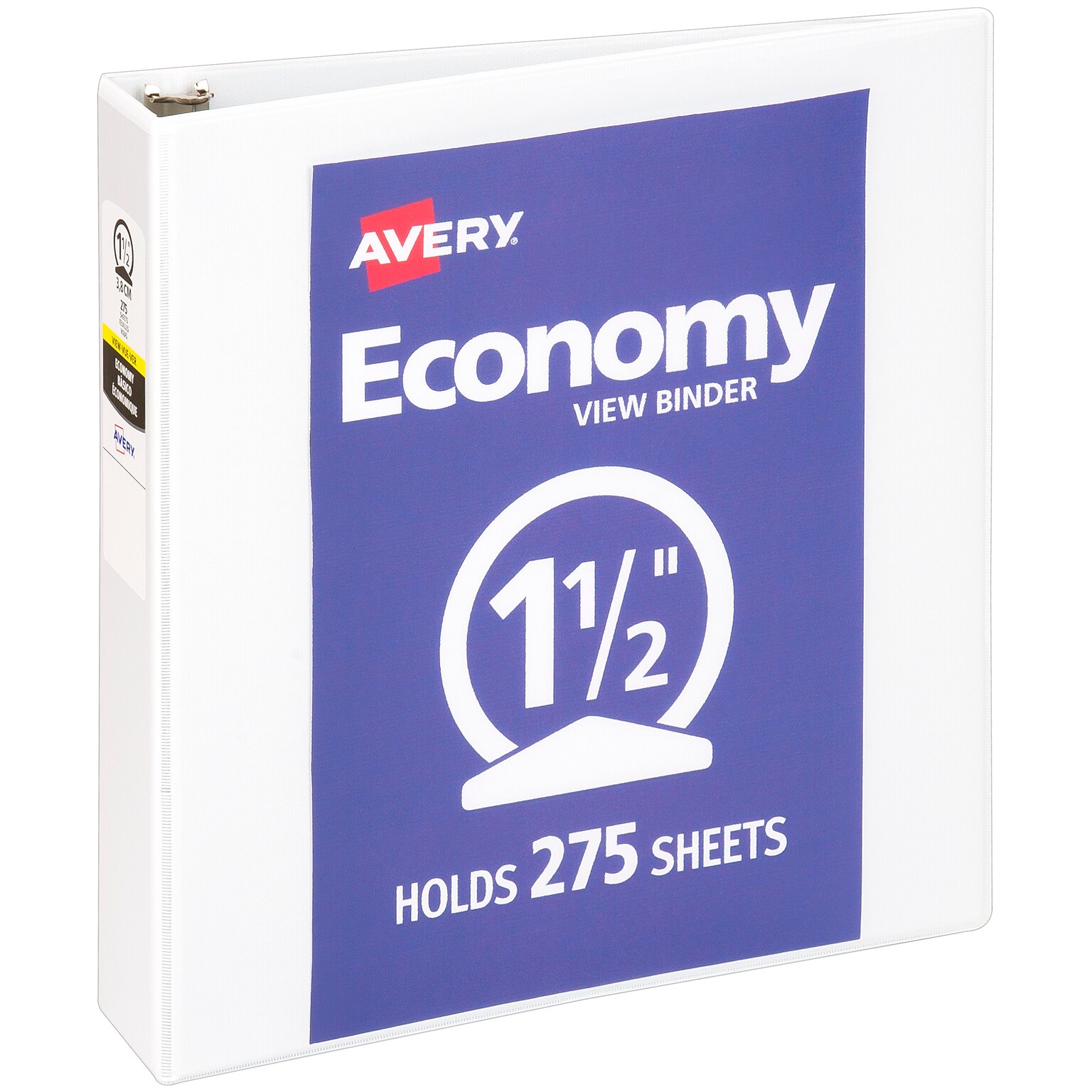 Avery 1 1/2 3-Ring View Binders, White (5726)