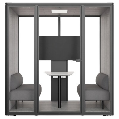 Uncaged Ergonomics Modular Acoustic Office Pod with Ventilation, Lighting and Power, Medium, Black (POD-M-Black)