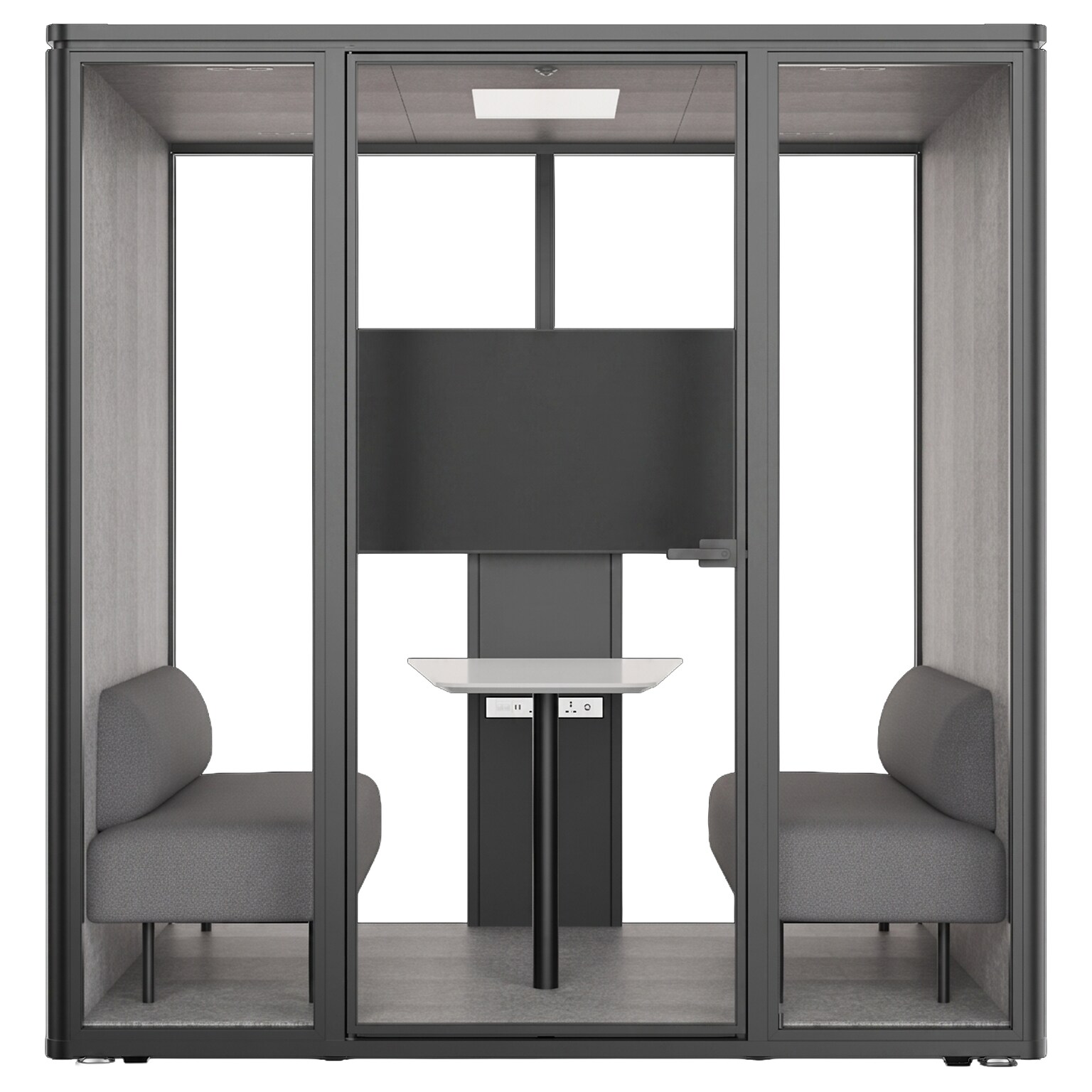 Uncaged Ergonomics Modular Acoustic Office Pod with Ventilation, Lighting and Power, Medium, Black (POD-M-Black)