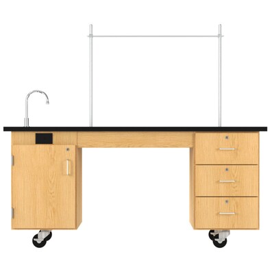 Diversified Woodcrafts Oak Wood ADA Compatible Mobile Lab Station (4352K)