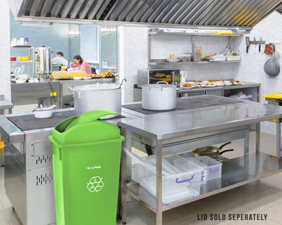 Alpine Industries Polypropylene Recycling Bin, 23 Gallon, Lime Green , 3/Pack (ALP477-LGRN-3)