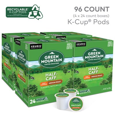 Green Mountain Half-Caff Coffee Keurig® K-Cup® Pods, Medium Roast, 96/Carton (69997)