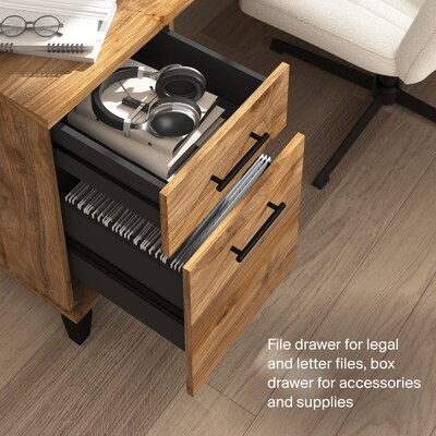 Bush Home Somerset 72" W Office Desk with Drawers and Hutch, Fresh Walnut (SET018FW)