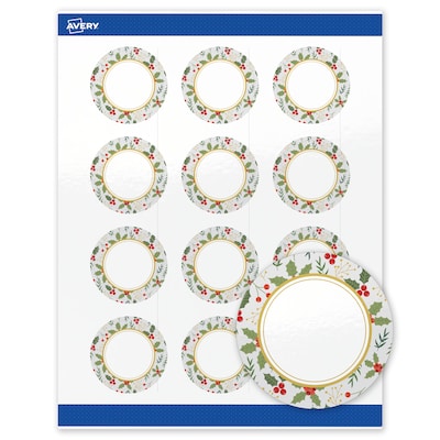 Avery Circle Multipurpose Labels, 2 Dia., White, 120/Pack (19479370464)