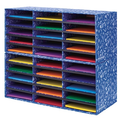 Bankers Box Classroom collection, 30-Compartment Literature Organizers, 28.5 x 12.375, Blue (3384401)