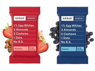 RX Bar Minis Protein Bars, Strawberry/Blueberry, 0.9 oz., 8 Bars/Box (19390800737)